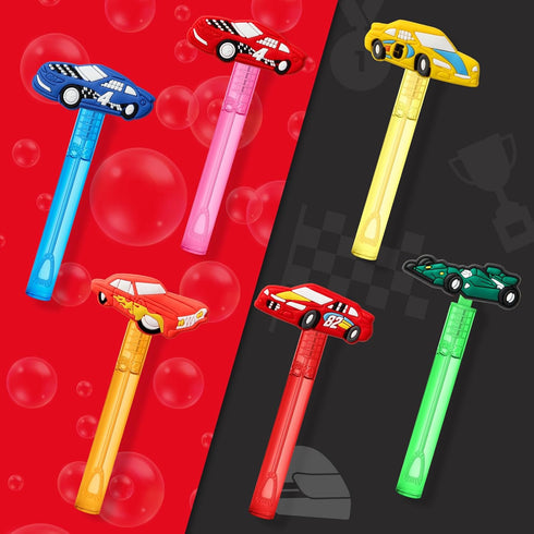 AMFZON 24Pcs Race Car Party Favors Bubble Wands, Mini Bubbles Wand Toys, Fast Birthday Party Supplies Goodie Bag