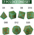 LUCKY-M DND Dice Set - Polyhedral Black Dice with Case for Dungeons and Dragons RPG Gift (Green)