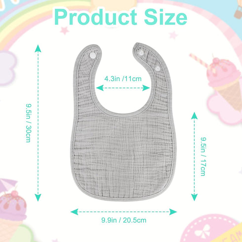 Accmor 6 Pack Soft Cotton Baby Bibs for Infants - Ideal for Drooling and Teething
