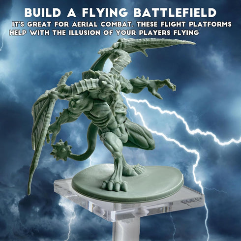 3pcs Combat Risers for Flying Miniatures - Adjustable Height Multi-Tiered Platforms for Tabletop RPG and Board Games