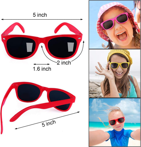 GINMIC Kids Sunglasses Party Favors, 12 Pack Neon Sunglasses for Boys and Girls, Great Gift