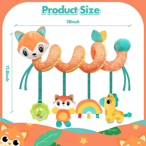 0 3 6 9 10 12 GKDOMS Baby Car Seat Toys Activity Stroller Toy for Boys Girls Months, Spiral Hanging Plush Toys, Baby