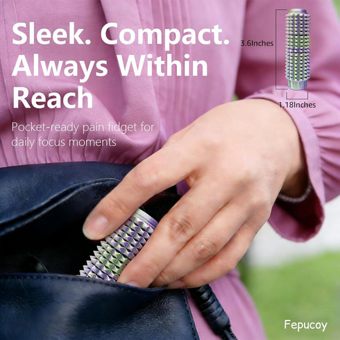 Fepucoy 2Pc 5-in-1 Little Ouchies Pain Fidget for Adults, Spiky Sensory Tool with Smooth Spinner, Reinforced Slider