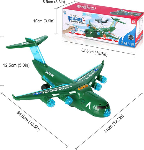 3 4 5 6 7 8 ele ELEOPTION Transport Airplane Toy Aeroplane Infrared Remote Control Plane Toys with Lights and Music