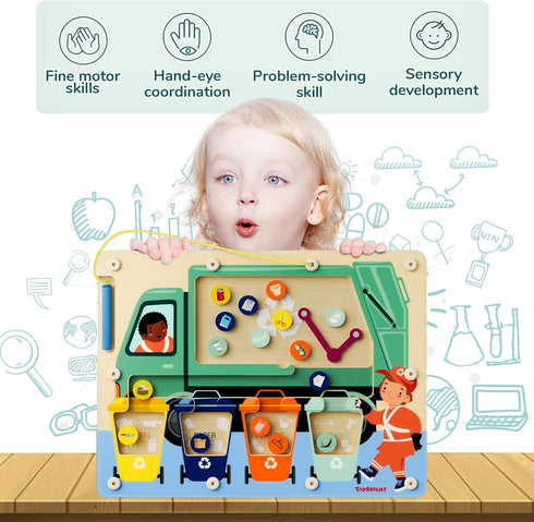 3 4 5 3+ TOP BRIGHT Wooden Magnetic Maze Board for Years Old, Wooden Activity Board, Learning Color Recognition
