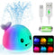 2024 Upgraded Baby Bath Toys, Rechargeable Light Up Whale Sprinkler Spray Fountain for Kids 1-3, Bathtub Toys for
