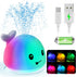 2024 Upgraded Baby Bath Toys, Rechargeable Light Up Whale Sprinkler Spray Fountain for Kids 1-3, Bathtub Toys for