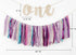 1st Set PapaKit Girl Birthday High Chair Premium Decoration - Sparkle Purple & Teal Ribbon Garland, Crown, One Banner