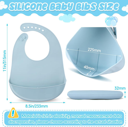 Adjustable Waterproof Silicone Bibs for Babies - Soft Unisex Feeding Supplies