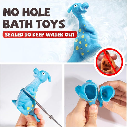 Set 12 Hely Cancy No Hole Dinosaur Bath Toys for Toddlers -