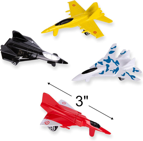 Playset, Set 12, ArtCreativity Diecast Jet Toy of Fighter Jet Toys in Assorted Colors and Designs, Great Birthday Party
