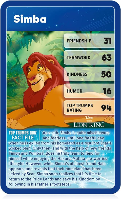 Top Trumps Card Game Disney Heroes - Family Games for Kids and Adults - Learning Games - Kids Card Games for 2 Players and More - Kid War Games - Card Games for Families - Card Wars - for 6 Plus Kids