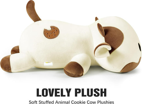 Onsoyours Cute Cow Plushie, 12" Soft Cookies Cow Squishy Plush Animal Toy Pillow for Kids