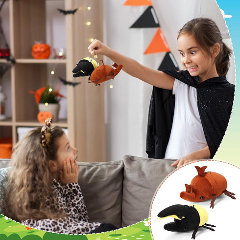 6 Pieces Simulation Beetle Plush Toy, 4 Inch Small Stuffed Animal, Hanging Insect Plush for Birthday Party