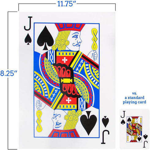 Jumbo and Super Jumbo Oversized Playing Cards | 54 Cards Poker Deck, Super Jumbo 8.25"x11.75"