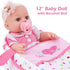 12 Inch 36 DONTNO Baby Doll with Bassinet Bed,Reborn Alive Doll Includes Clothes