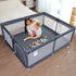 Baby Playpen, 50 x 50 inch Playard for Babies and Toddlers, Grey Baby Fence with Soft Breathable Mesh