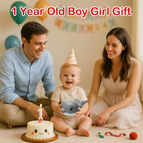 6-12 12-18 1-3 2-4 Bath Toys, Light Up Dolphin Baby Bath Toys for Babies Months, Rechargeable Sprinkler Musical Toys