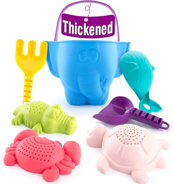 Beach Toys for Toddlers 1-3, Sand Toys Set with Baby Bucket, Rake, Shovel for Outdoor Play, Travel Toys for 1 Year Old