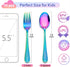 LIANYU 10-Piece Kids Silverware Set, Rainbow Toddler Utensils Flatware Set, Stainless Steel Child Preschooler Cutlery Set, Includes 5 Kids Spoons, 5 Kids Forks, Dishwasher Safe by LIANYU