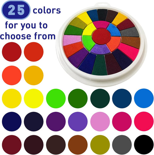25 Toys,Album Color Book Finger Painting Kit Drawing Educational Tool Kit,Washable Children's Supplies for Birthday