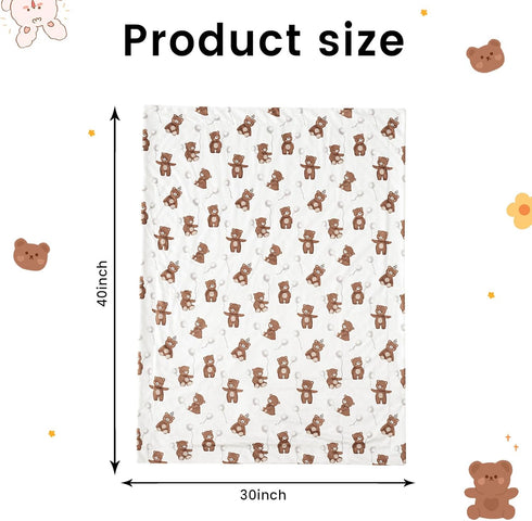 30x40 Inches PHF Minky Baby Blanket, Soft Double Layer Baby Blankets with Dotted Backing, Receiving Blanket Bed Throws