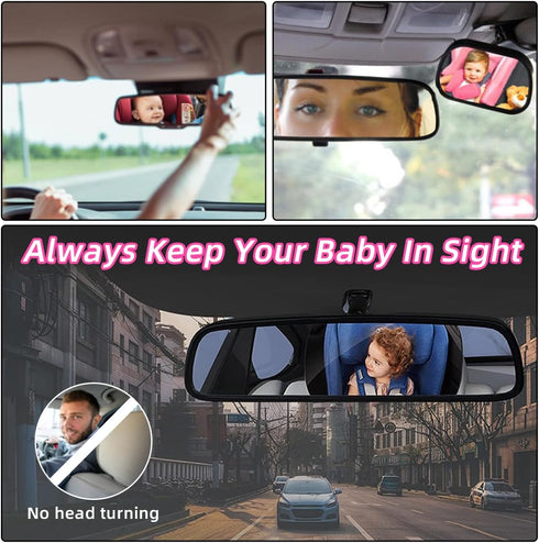 Baby Car Mirror, Shatterproof Automotive Interior Rearview Baby Observation Mirror, Adjustable Child Safety Seat Rear