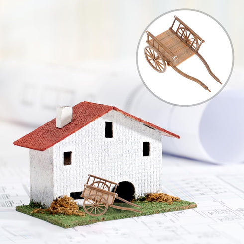 2Pcs STOBOK Miniature Farming Cart Model Dollhouse Miniature Barrows Simulation Cart Ornaments Landscape Decorations