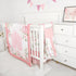 4-Piece Set Set TANOFAR Crib Bedding for Baby Girls, Floral Castle Nursery Bedding Includes Comforter, Fitted Crib