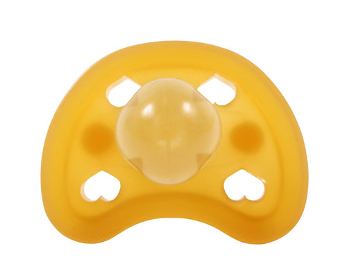 1 Count (12-18 SWEETIE Rubber Pacifier Natural Rubber Pacifier Rounded Heart Shape Rubber Original Natural Rubber