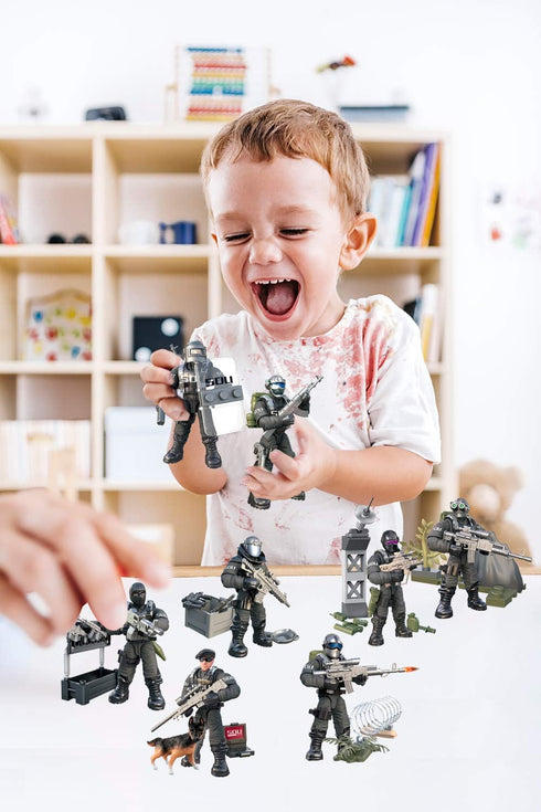 YEIBOBO Special Forces Mini Action Figure (Flying Tigers Team XJ-822) with Military Weapons and Accessories