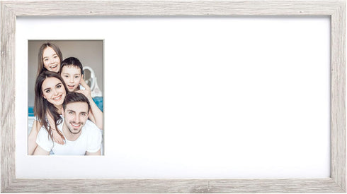 Kate & Milo DIY Family Photo Frame and Paint Kit – Rustic Farmhouse Craft Keepsake for Parents, Gray