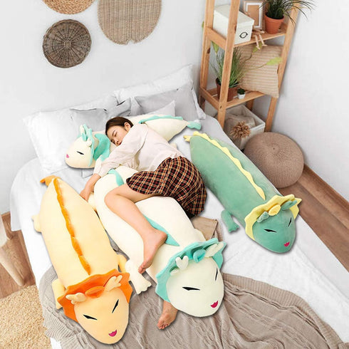 Hofun4U Dragon Plush Pillow, 50 Inch Stuffed Animals, Christmas Birthday Gift for Kids and Adults