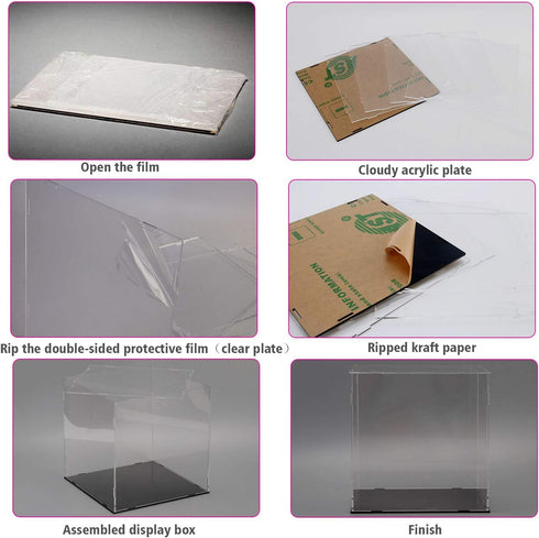 A+ DESIGN (16x13x14in; 40x33x35 cm) Clear Acrylic Display Case Assemble Collectibles Box Alternative Glass Case