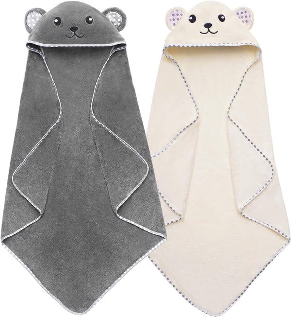 URSEORY Hooded Baby Towels, 2 Pack Ultra Soft Bath Towels with Hood for