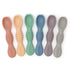 Silicone Chew Spoon Set for Babies and Toddlers, BPA Free, Microwave, Dishwasher and Freezer Safe, Earth Shades
