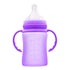 3-in-1 Glass Sippy Cups for Toddlers - Silicone Coated Baby Bottles, Non-Toxic Transition Cup with Removable Handles