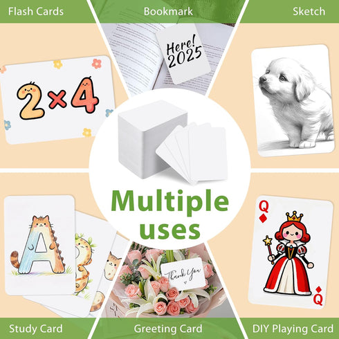 REGUICORP 270PCS 2.5" 3.5" Comments, Blank Playing Cards, x Printable Blank Game Cards, White Blank Playing Cards
