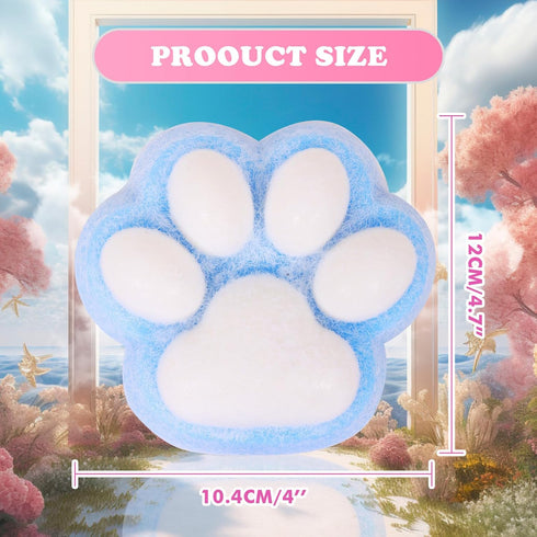FauKait 1pcs 5in White Big Squishy Cat Paw Squeeze Toys,Cat Paw Squishy,Cute Kawaii Squishies,Fur Ball,Jelly Kitty