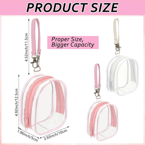 Hlimior 2 Pack Clear Holder Case with Checkered Strap for Pacifier Portable Storage Case for Diaper Bag Essentials