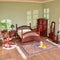 iLAND Vintage Dollhouse Furniture Set, 1/12 Scale Mahogany Bedroom Furniture, 7pcs Including Bed & Mirror