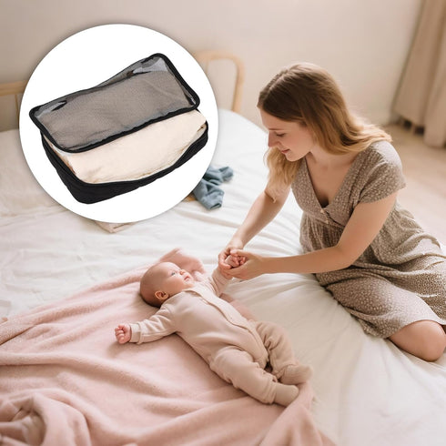lasuroa 2pcs Packing Baby Diaper Bag Organizer Pouches, Waterproof Polyester Reusable Baby Mesh Bag Organizer Cubes