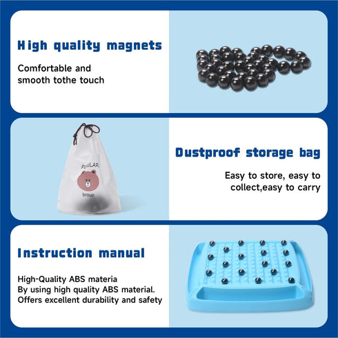 2024 New Magnetic Chess Game,Magnetic Chess Fun Family Games for Kids and Adults,Magnet Chess Game with 40Pcs Magnetic Stones,Table Top Magnetic Board Game,2-4 Players