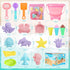 Beach Toys - Ice Cream Sand Toys for Toddlers with Collapsible Bucket and Shovels, Travel Toys for Kids Age 3-8+