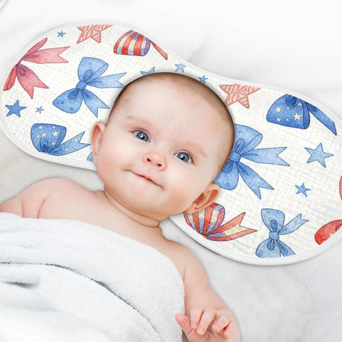 decor gift 4th 4 Pack 22x11in Cotton Muslin Burp Cloth Soft Touch Patriotic Ribbons of July Baby spit up Cloth