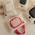 BLULILY Embroidered Bear Stroller Wet Wipe Pouches Portable Baby Wipe Holder Embroidery Baby Wipes Storage Bag