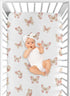 Sweet Jojo Designs Fitted Baby Crib Sheets (Pink and Taupe Boho Butterfly) for Girls, Infant Nursery, Toddler Room