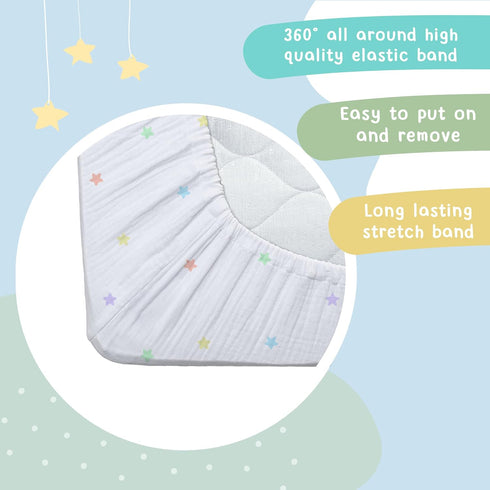100% Hugs & Llamas | Organic Cotton Muslin Fitted Crib Sheet | Premium Baby Crib Sheets for Boys & Girls | Organic Crib