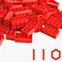 Classic Building Bricks 2x4, Compatible with Lego Parts and Pieces 3001, 110 Piece Bulk Building Block, Creative Building Block for Age 6+ Boys Girls and Bulk Enthusiast (Red)