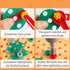 xibulun Toolbox 203Pcs Toolbox 2D/3D 3-12 Magic Montessori Play with Drill, Magic Montessori Play Bear-Themed